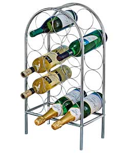 Living 14 Bottle Wine Rack - Chrome