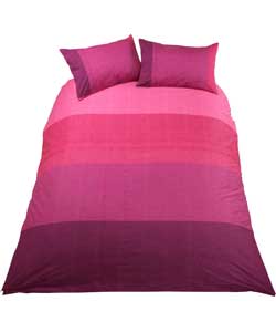 Living Bold Stripe Pink Duvet Cover Set - Double