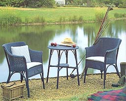 The Original Lloyd Loom - Burghley Tea Table with 2 Amy Armchairs