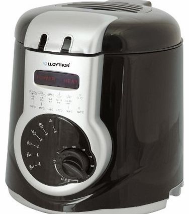 LLOYTRON  Compact Deep Fryer, 1 Litre, Black/ Silver