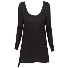 LNA Black Long Sleeve Zipper Black Tee