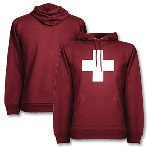 Swiss Cross Hooded Top - Dark Red