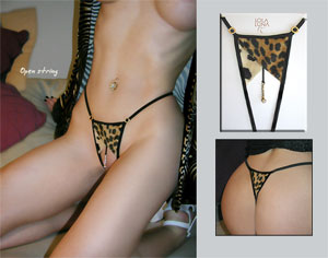 Daring leopard print thong