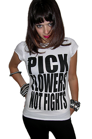 Lollipop Pick Flowers Not Fights Lollipop Girls White T Shirt