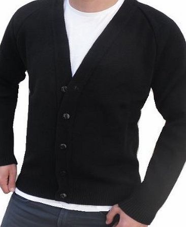 London Knitwear Gallery Mens Knitwear Casual Button Cardigan Vintage Black M