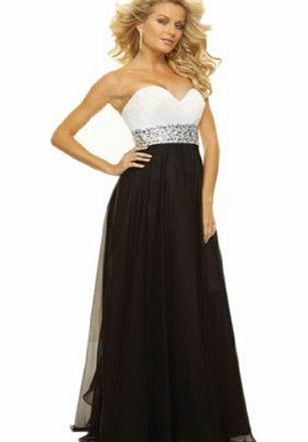 LondonProm b87 black white Evening Dresses party full length prom gown ball dress robe (14)