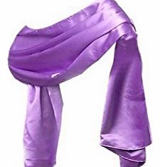 LondonProm Lilac satin 200cm *75cm colour Sofe satin shawl Wedding Bride Bridesmaids Prom Dress Satin Sash Shawl Stole Wrap (200cm *75cm, Lilac)