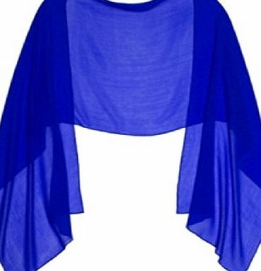 LondonProm ROYAL BLUE CHIFFON Wrap Stole Ideal for Evening Wear , Wedding , Parties , Bridesmaid , Bridal Wear 