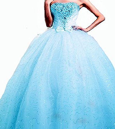 LondonProm WT09 BLACK ,ROYAL BLUE,LAKE BLUE Evening Dresses party full Length Prom gown ball dress robe (12, SKY BLUE)