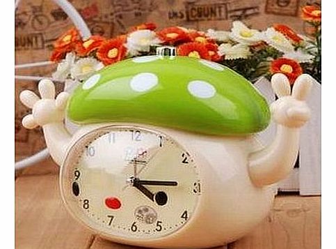 Mushroom hat Green talking with a beautiful voice alarm clock to get up students Alarm Clock Children Cartoon Children Silent Alarm Clock Kids Student Kids Bedside Sleep Trainer Student Table Clock