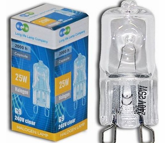 Long Life Lamp Company 10 x G9 25w Clear Halogen Lamps Light Bulbs 240v by Long Life Lamp Company