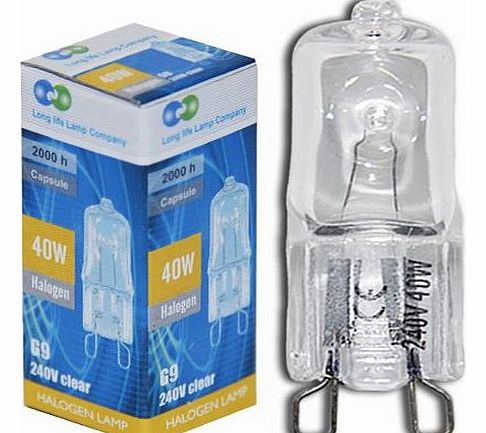 Long Life Lamp Company G9 40 Watt Halogen 240 V 10 Long Life Light Bulbs Capsule Lamp (Pack of 10)