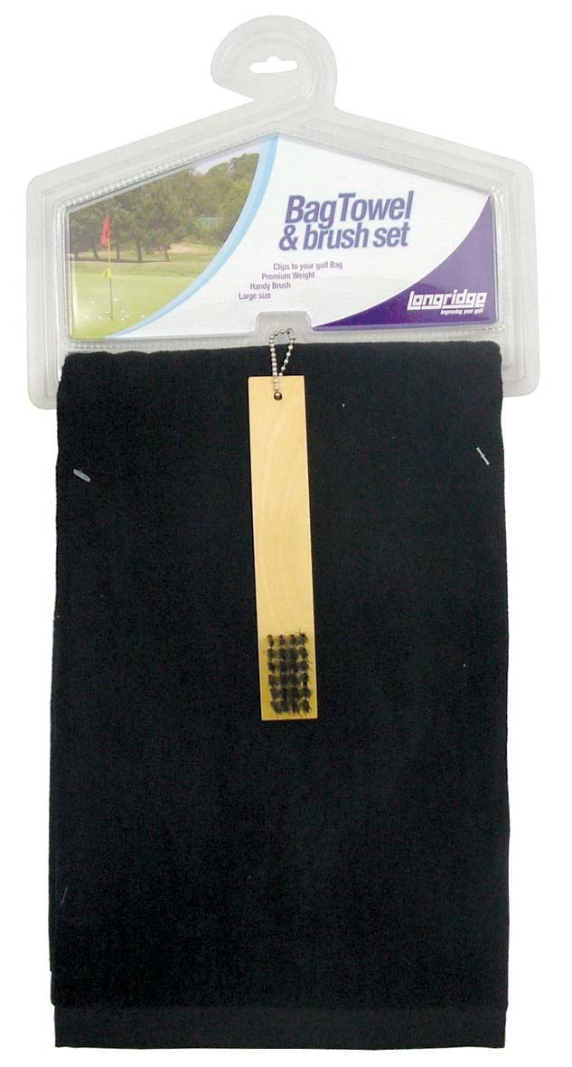 Golf Bag Towel and Brush Set