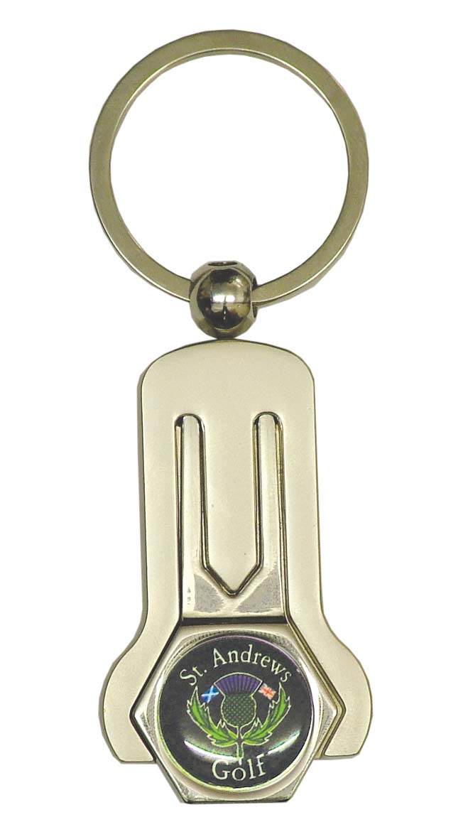 Longridge Golf Pitchfork With Keyring and Magnetic St Andrews Ball Marker