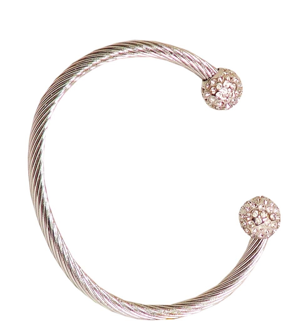 MAGNETIC COPPER GOLF BANGLE SILVER