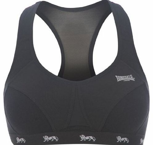 Lonsdale Crop Top Ladies Black 34B