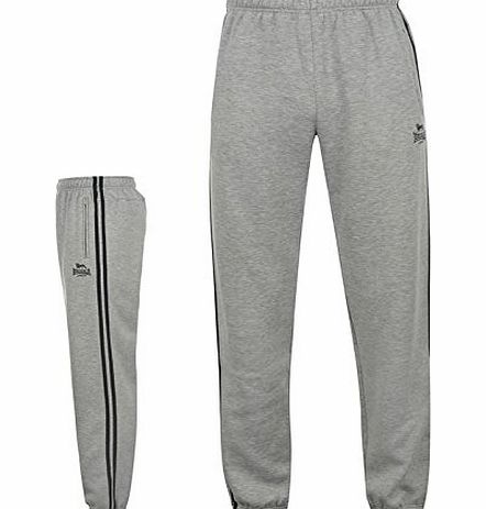 Lonsdale Mens 2 Stripe Closed Hem Tracksuit Bottoms Mens Grey M/Navy XXL