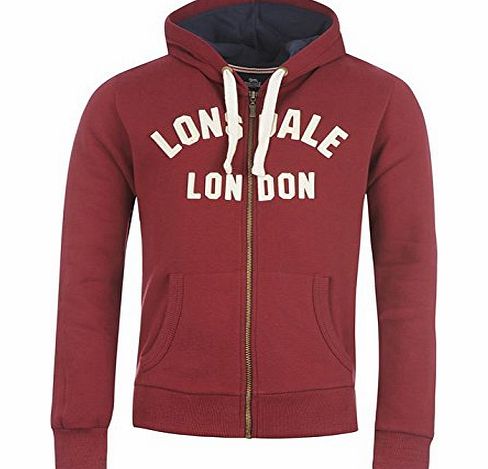 Lonsdale Mens Sweater Sweatshirt Sweat Hoodie Hooded Top Zip Through Boxing Gym Zinfandel XXL