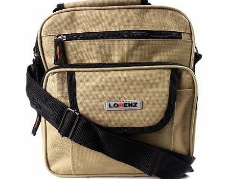 Lorenz Mens Ladies Canvas Messenger Shoulder/Travel Utility Work BAG Cross Body (Beige)