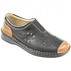 Loretta Female Hak708 Leather Upper Leather/Textile Lining Casual in Black Multi, Brown Multi