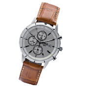 Lorus Mens Brown Strap Chronograph Watch