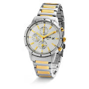 mens two tone chrono bracelet watch 100m