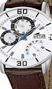 Lotus Mens White Brown Multifunction Watch