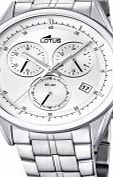 Lotus Mens White Silver Chronograph Watch