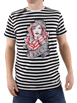 Black/White Lady Click T-Shirt