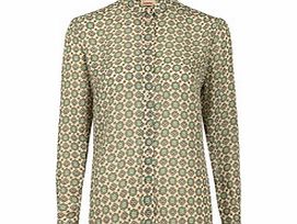 Louche Ivona green tile print loose blouse