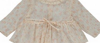 Louis Louise Malou Lurex Flowers Blouse Peach `3 months,6