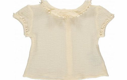 Louis Louise Peach Blouse Pale yellow `3 months,6 months,12