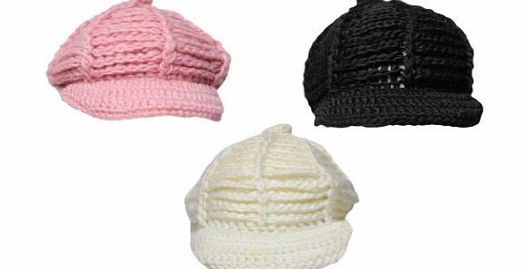 Louise23 Ladies Knitted Retro Celebrity Fashion Baker Boy Peak Beanie Hat Cream