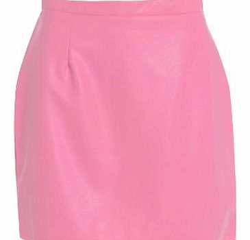 Love2Dress River Island Style Short Leather Look A-Line Skirt Leather Look A-Line Short Midi Skirt UK 12