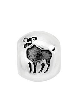 Silver Aries Zodiac Barrel Charm