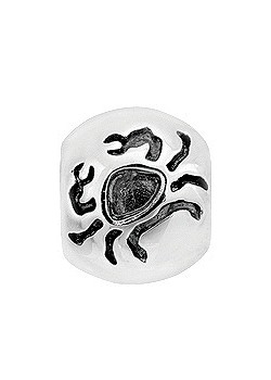 Silver Cancer Zodiac Barrel Charm