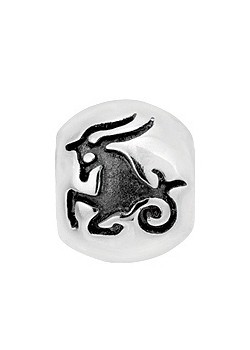 Silver Capricorn Zodiac Barrel Charm