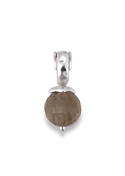 Silver Click Link With Smokey Quartz