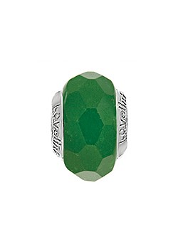 Silver Emerald Ice Murano Glass Charm