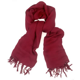 Love Quotes Linen Mix Long Scarf in Bordeaux