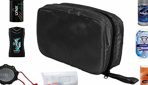 Lowcostbags Mens Toiletry Bag Washbag Cosmetic Hanging Wash Bag Hanger Gym Holiday Hospital Camping Hiking Shower Organiser (Black (Set 1)