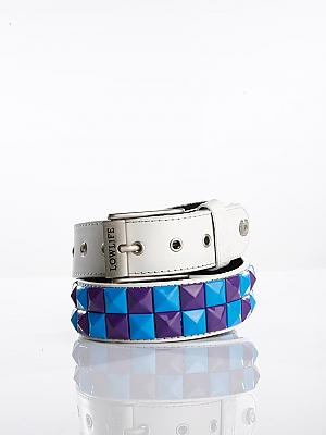 Lowlife Dual Checker White With Purple/Electric Blue Studs