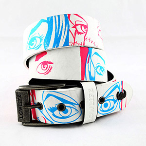 Lowlife Flirt Belt - Crinkle Wht/Pink