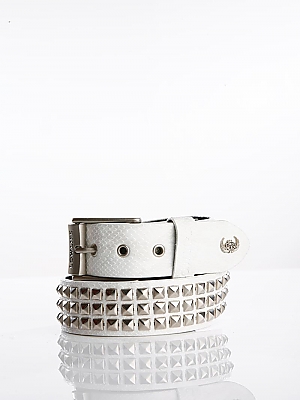 Lowlife Gems White Snakeskin With Silver Studs