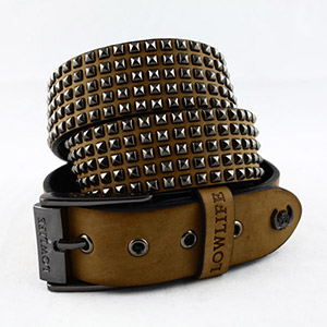 Lowlife Rounds Belt - Crinkle/Beige/Brn