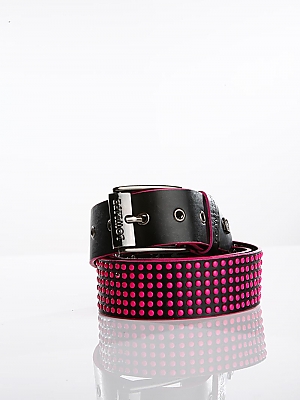 Lowlife Rounds Black With Flouro Pink Studs And Flouro Pink Edging