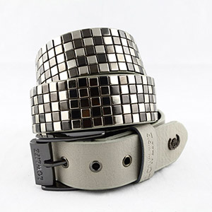 Squares Belt - Light Gry/Gun