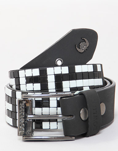 Squares Belt -Smooth Blk/White