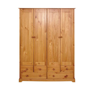 LPD , Baltic Pine, 4 Door Wardrobe