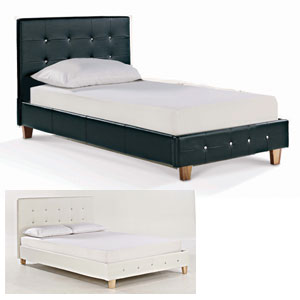 LPD Diamante 3FT Single Leather Bedstead